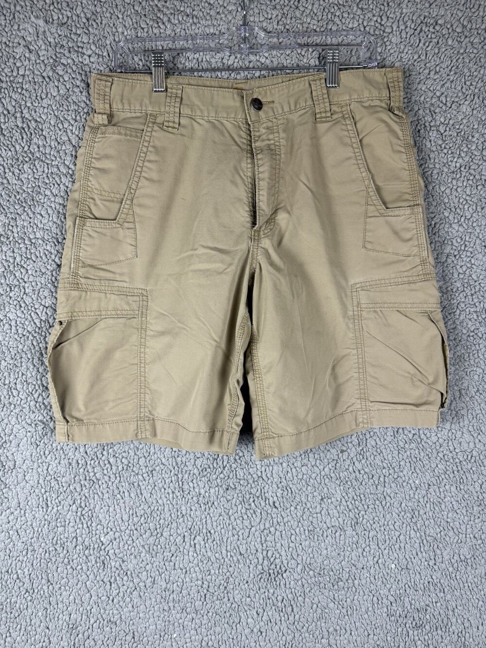 Carhartt Mens Work Shorts Beige Cargo Relaxed Fit Size 33